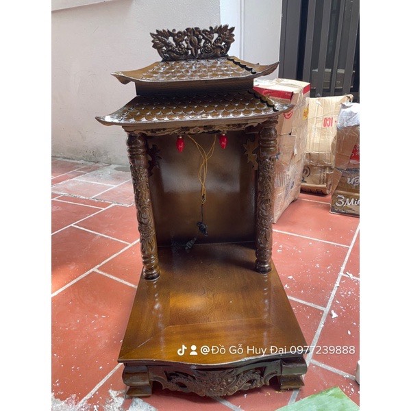 bàn thờ thần tài bằng gỗ pơmu