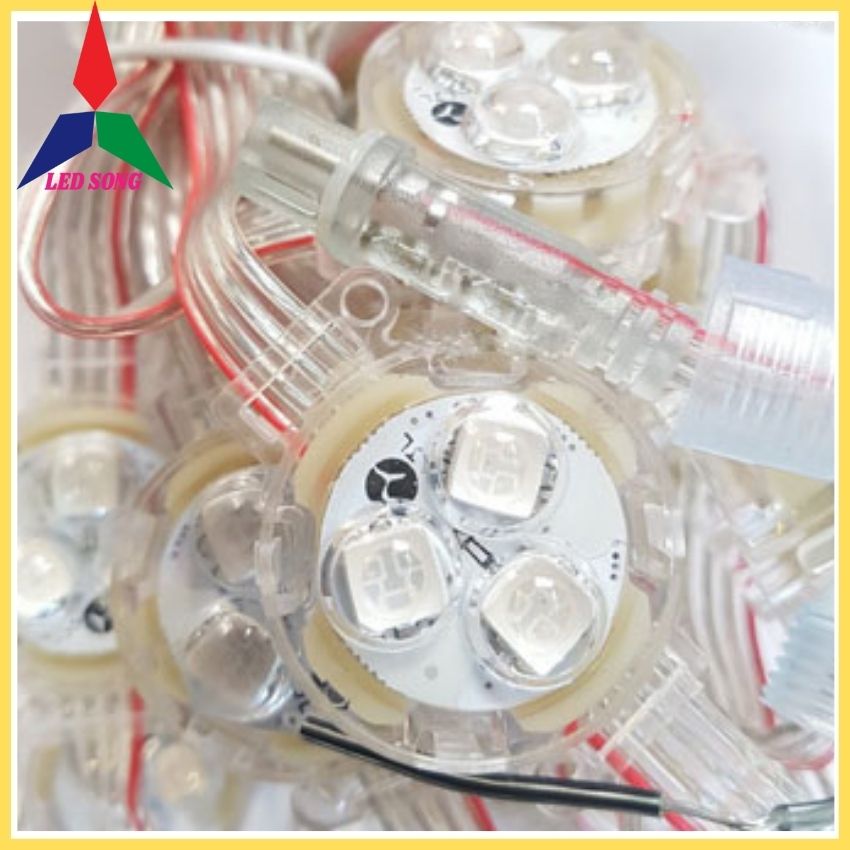 Led Bát Full Màu Phi 30mm Đầu Trong Dây 30 Bóng