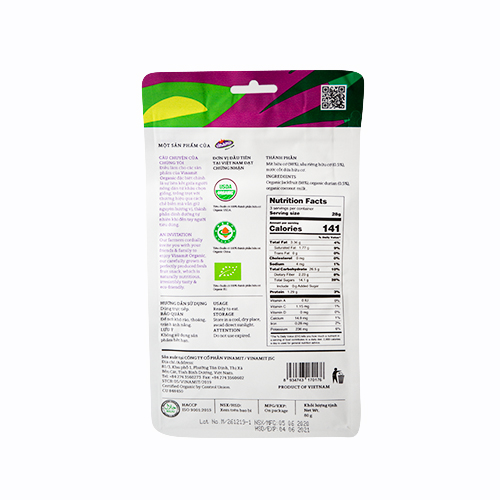 Mít sấy Organic vị sầu riêng 80g