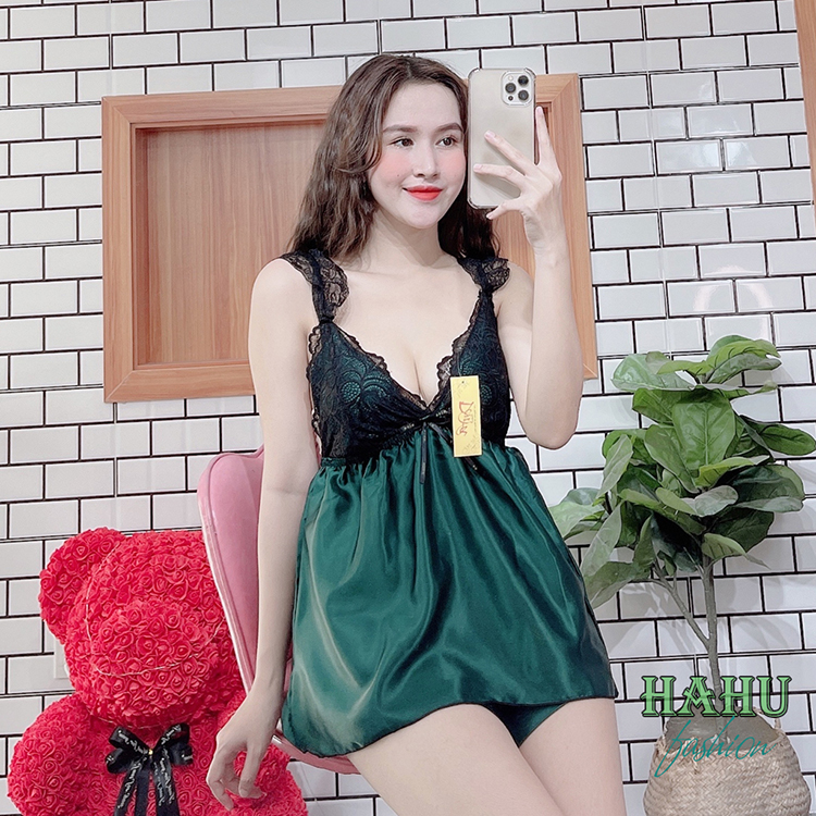 Đồ ngủ ren nữ bigsize không mút lụa phi 2 dây ren mịn mịn quyến rủ DN2