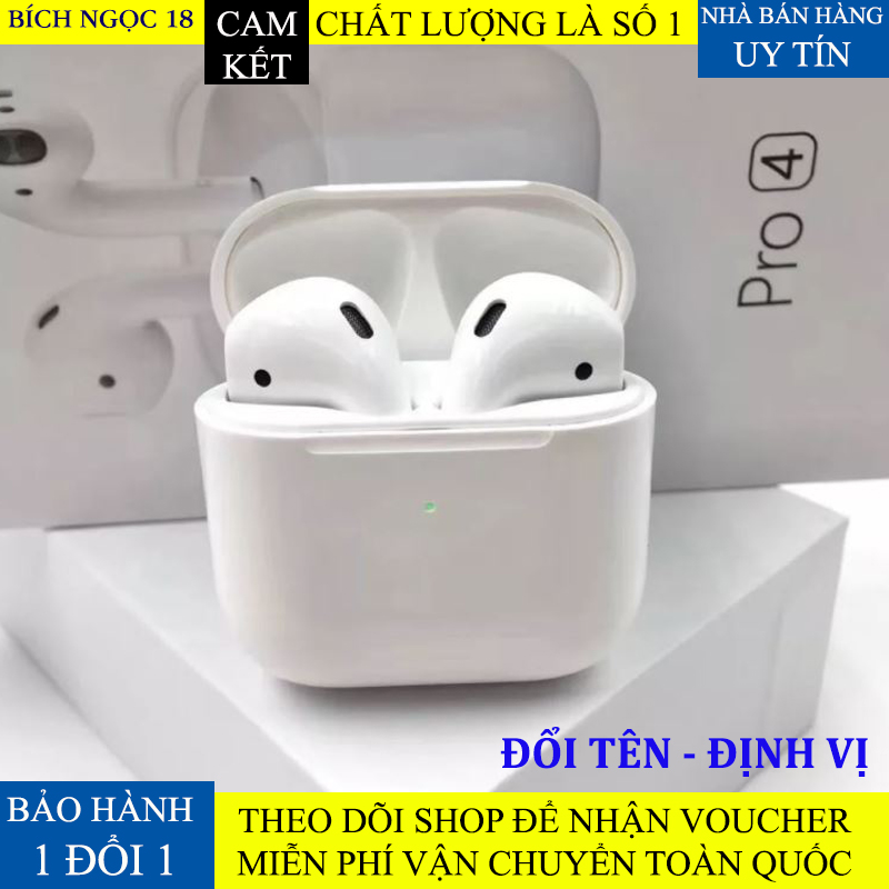 >> BÁO GIÁ TAI NGHE BLUETOOTH KHÔNG DÂY AP PRO CHỐNG ỒN - XUYÊN ÂM - ĐỔI TÊN , ĐỊNH VỊ - THÁO TAI DỪNG NHẠC | Shopee Lazada Sendo Tiki mới nhất 218 Tai nghe bluetooth Pro 4 tai nghe không dây bluetooth 5.0 âm thanh 9D, chống ồn, chống bụi, tai nghe hỗ trợ đổi tên, định vị, dùng cho mọi loại điện thoại