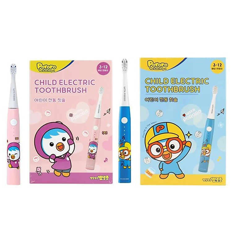Bàn chải điện sóng âm cho bé Pororo Kids Hàn Quốc loại bỏ mảng bám trên răng hiệu quả