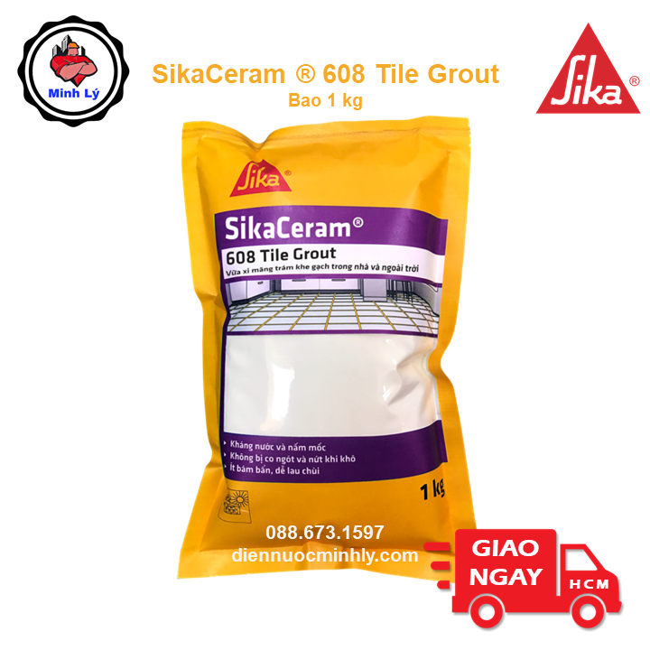 Keo chà ron sika ceram 608 tile grout keo chít mạch ngoài trời trong nhà