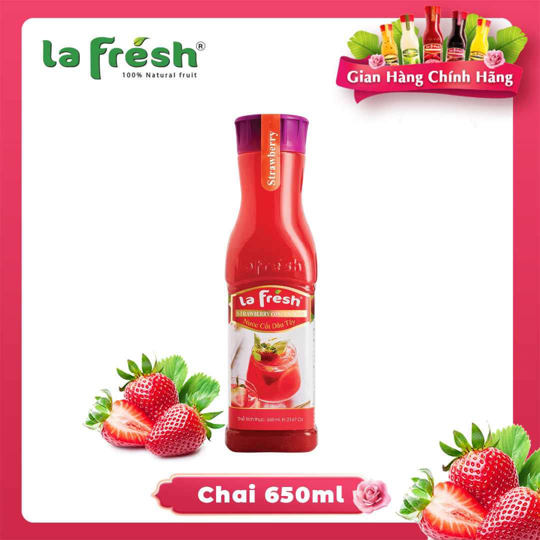 Nước Cốt Dâu Tây Lafresh Đà Lạt Chai 650ml