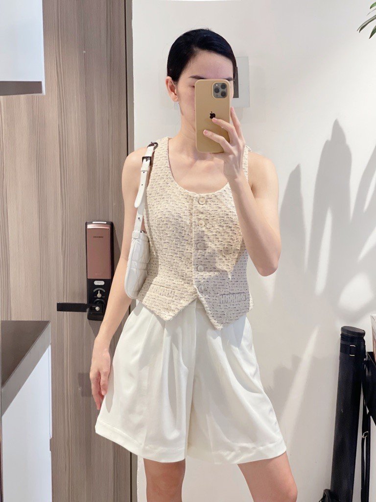 Afterbefore | Áo gile tweed 2 màu