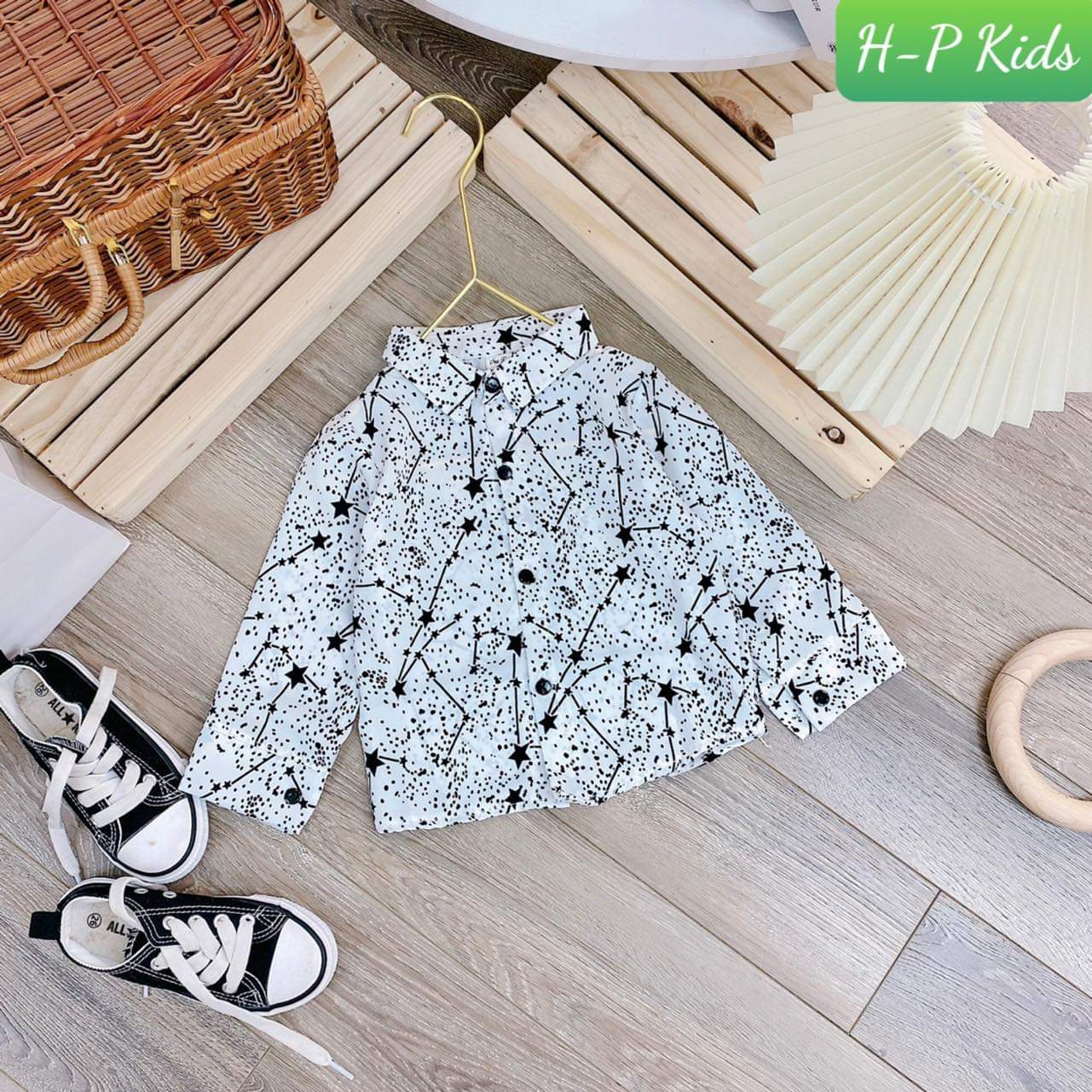 Áo sơ mi lụa 3D sang chảnh cho bé trai/gái 7-20kg