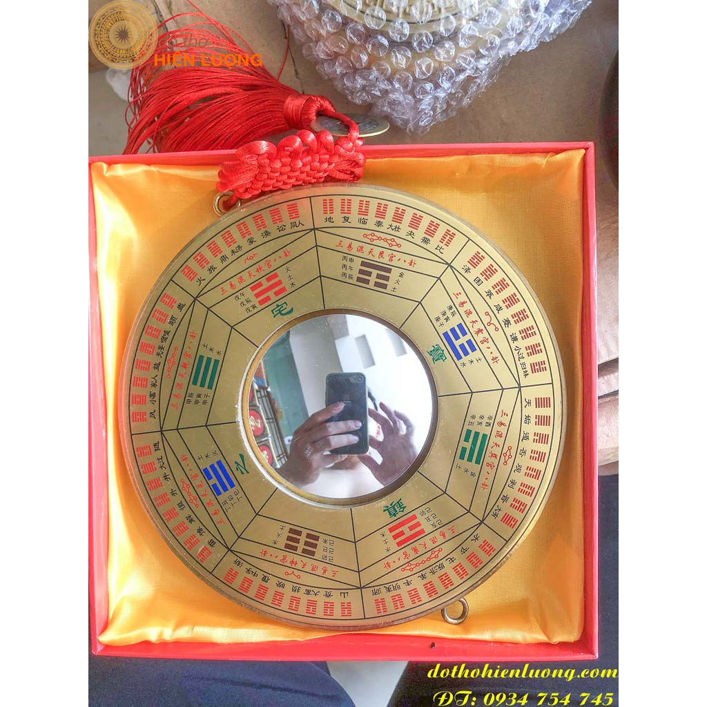 Gương Bát Quái Bằng Đồng Phong Thủy Có Mặt Kính Ở Giữa Đường Kính 13cm, 17cm, 20cm