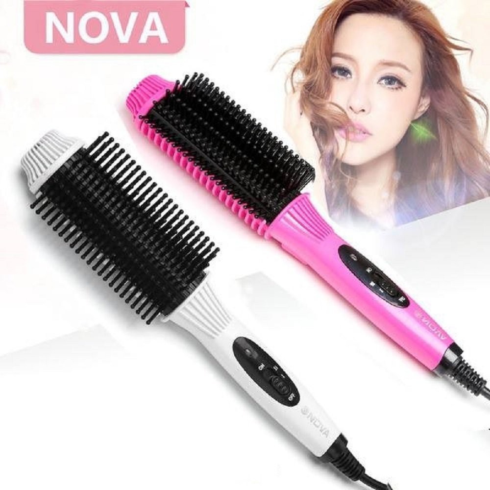 [HCM]Lược điện uốn phồng xoăn cụp tóc đa năng  nova 8810 30W ( Hồng Đậm )