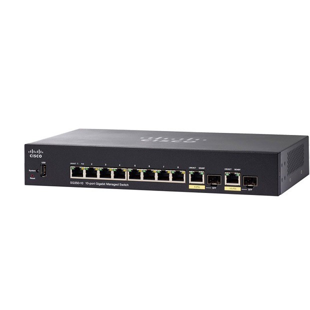 CISCO SG350-10-K9-EU 10-port Gigabit Managed Switch