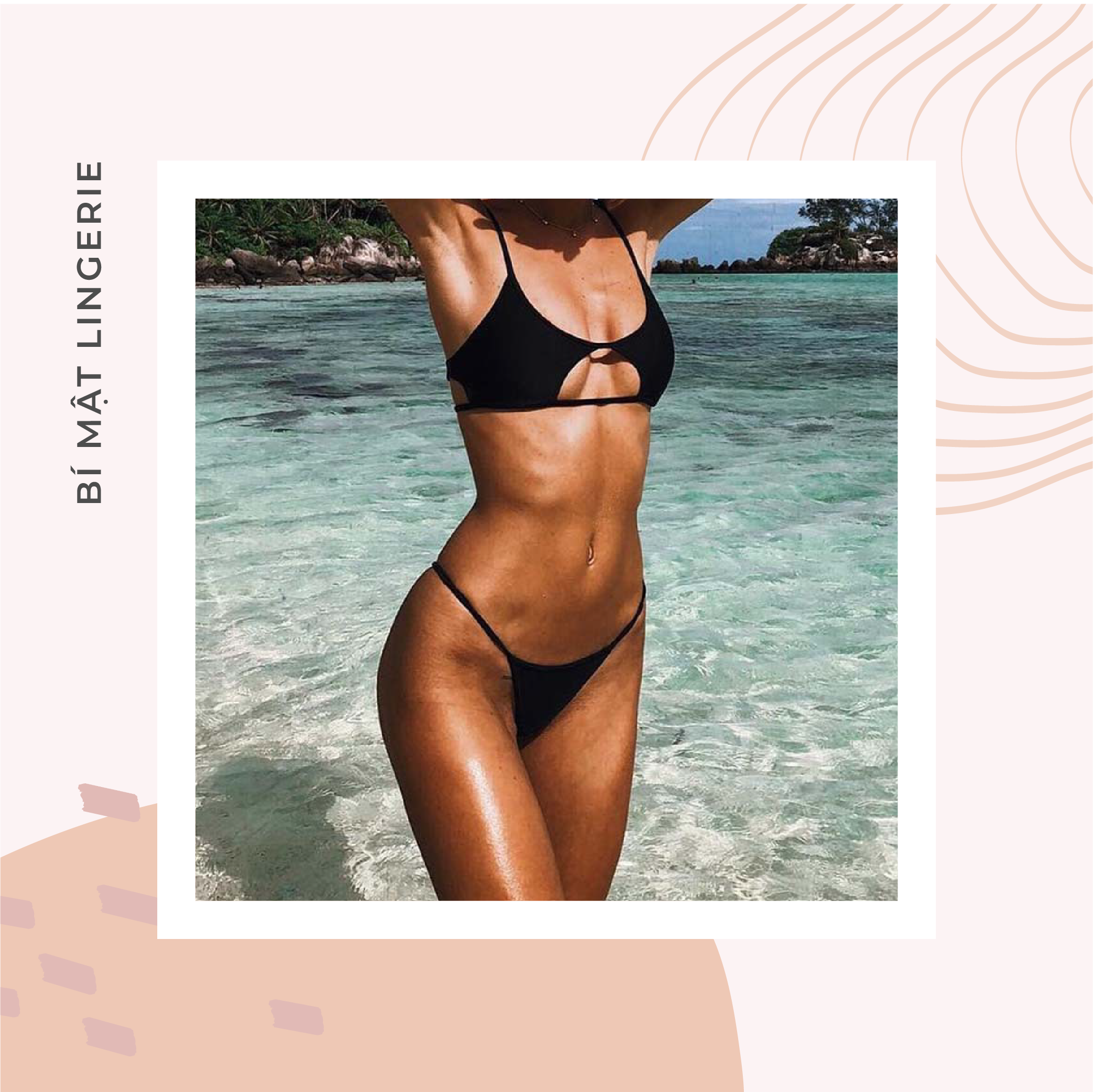 Bikini buộc dây cutout ngực sexy