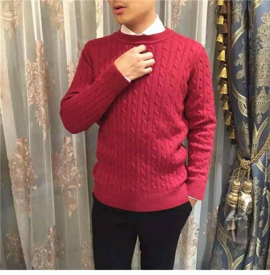 Áo len nam cổ tròn kiểu đan vặn thừng / Áo len nam hàng đẹp phối lạ mắt ao len nam ao len nam áo len nam áo len nam