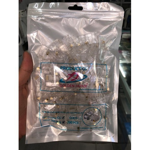 Túi 100 chiếc Hạt Mạng RJ45 Golden Japan - Hàng