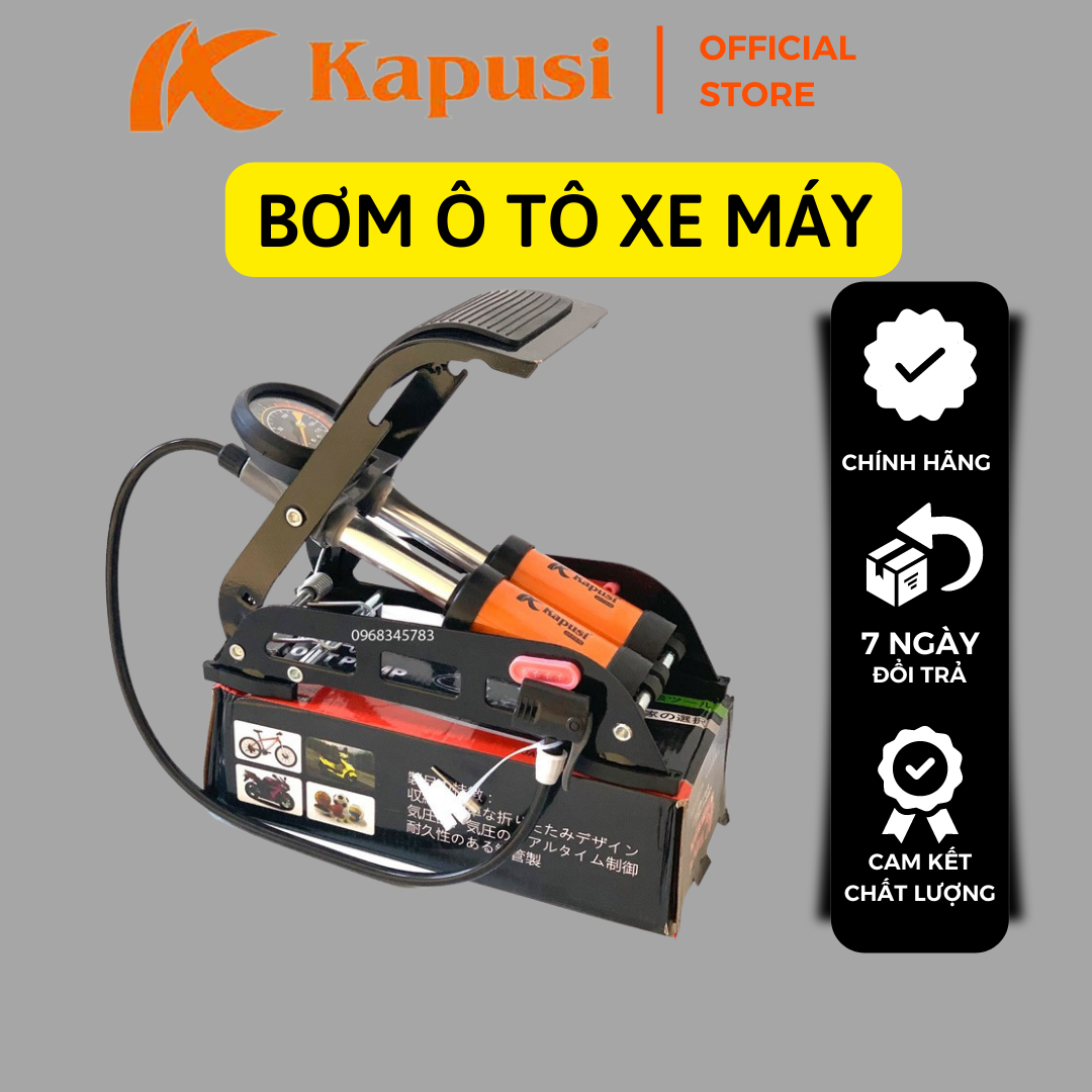 Bơm đạp chân , bơm xe đạp xe máy áp lực cao Kapusi