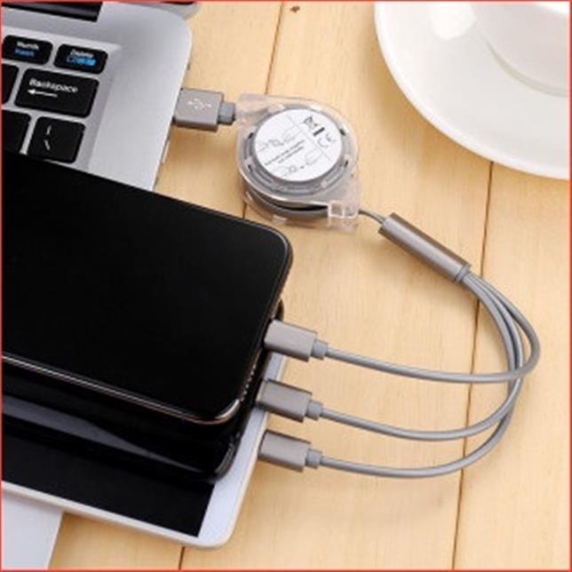 Cable charger drawstring 3 Head multi-purpose