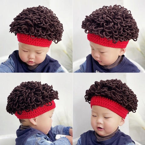 Nón Len Tóc Xù Phong Cách Hàn Quốc Cho Bé Cực Cool