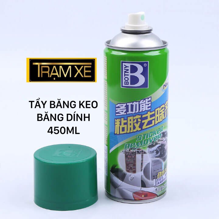 Chai xịt tẩy băng keo, băng dính Botny 450ml, sử dụng trên mọi bề mặt nhanh chóng, sạch sẽ, tiện lợi