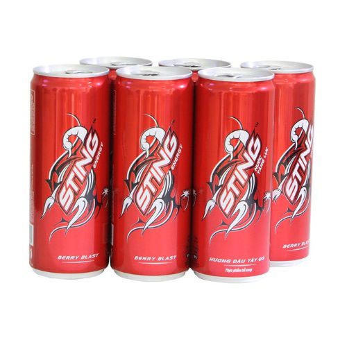 Lốc 6 lon sting vị dâu 320ml