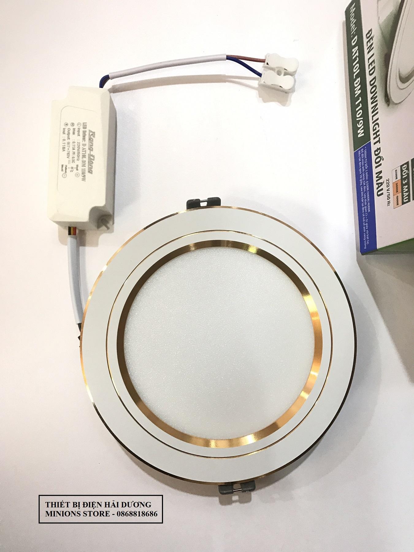 Combo 4 Đèn LED Downlight 3 chế độ Rạng Đông D AT08L ĐM 110/9W (Viền Trắng/Viền Vàng)