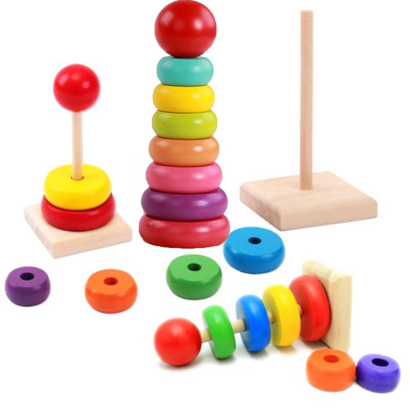 Đồ Chơi Tháp Cầu Vồng Gỗ 7 Vòng Size Lớn Cho Bé