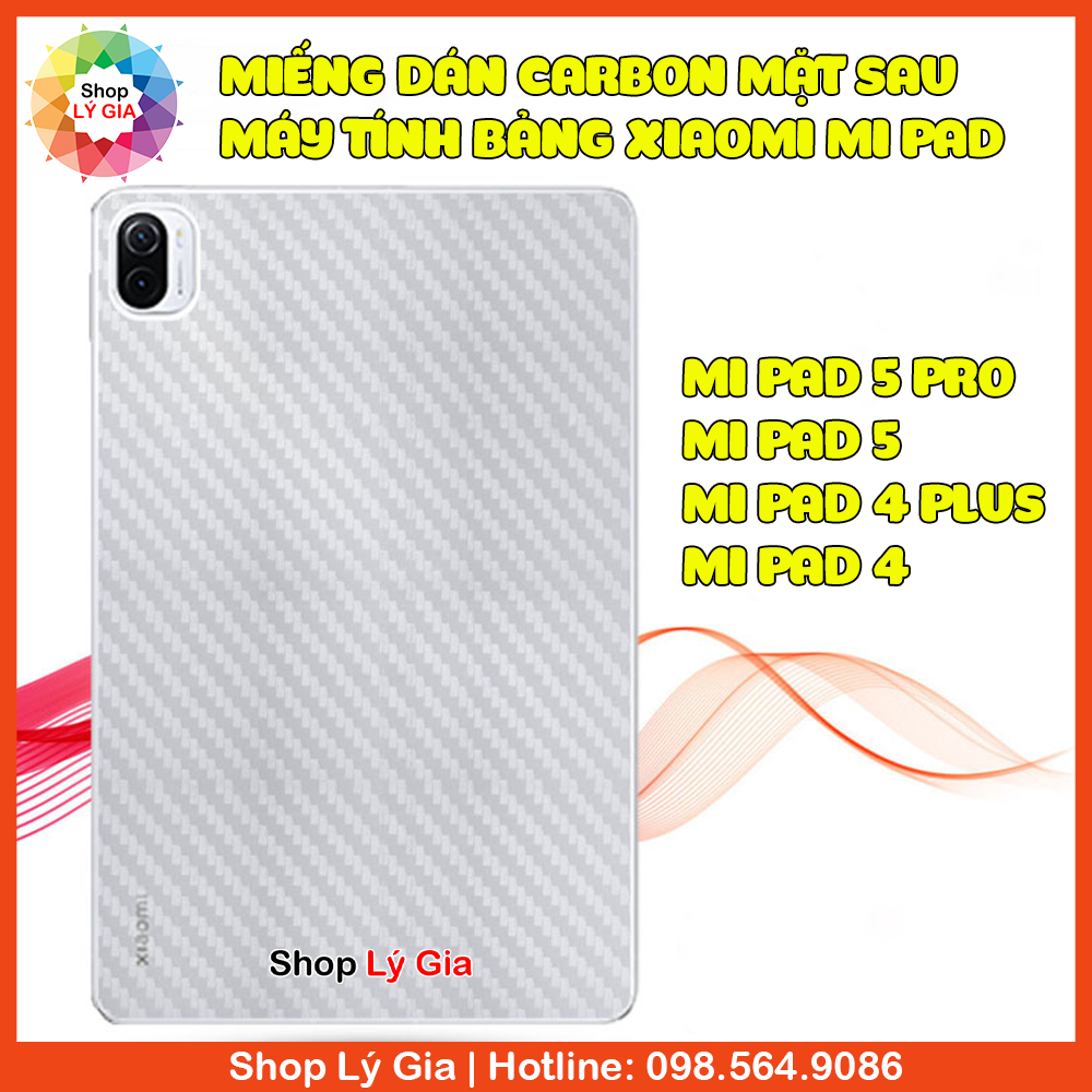 Miếng dán carbon bảo vệ mặt lưng cho Xiaomi Mi Pad 5/5 Pro/4/4 Plus