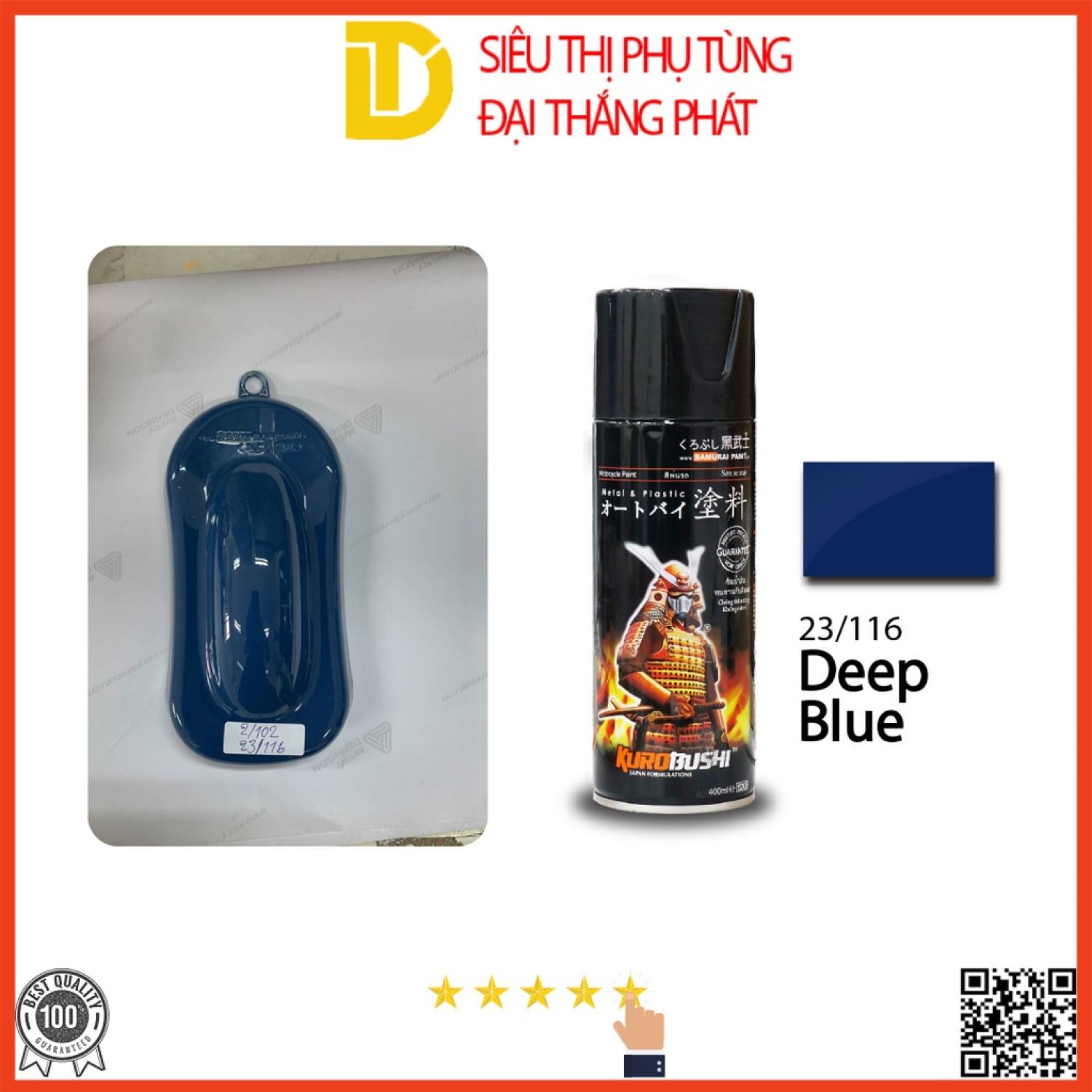 Sơn samurai sơn xịt xe máy 23/116 màu xanh đậm