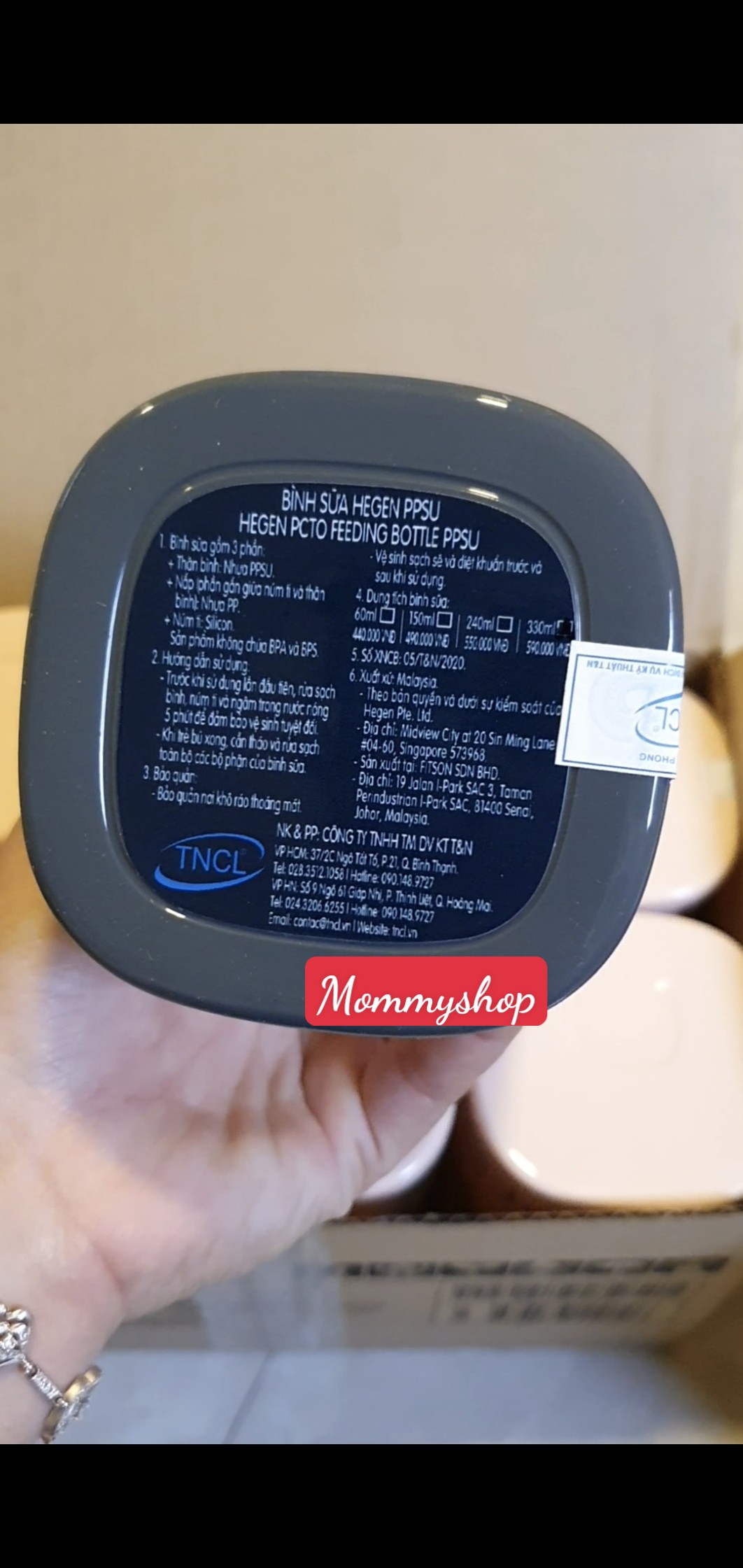 Bình sữa Hegen 60ml -150ml - 240ml - 330ml [Hàng chính hãng] hỗ trợ đổi size núm ti