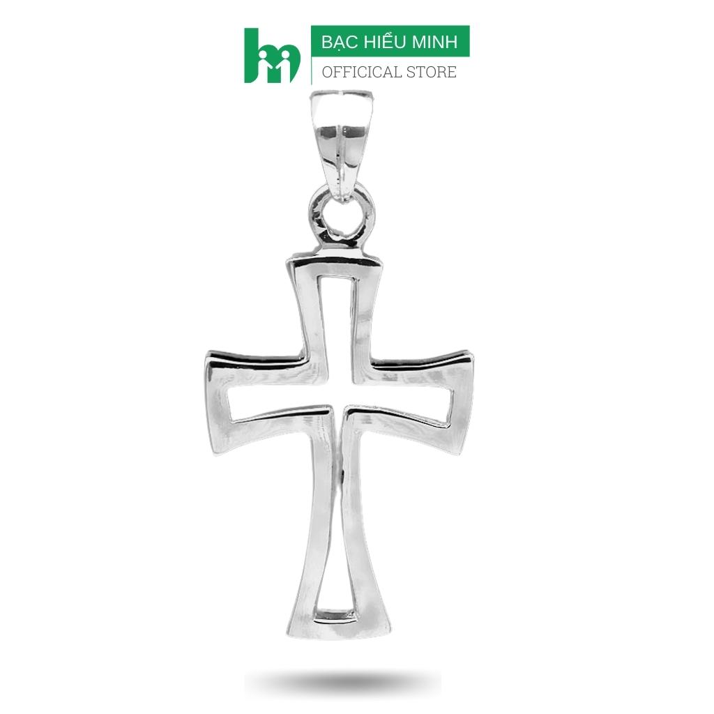 Mặt dây chuyền nam bạc 925 hình thánh giá, thập tự giá đơn giản bạc hiểu minh mdn067