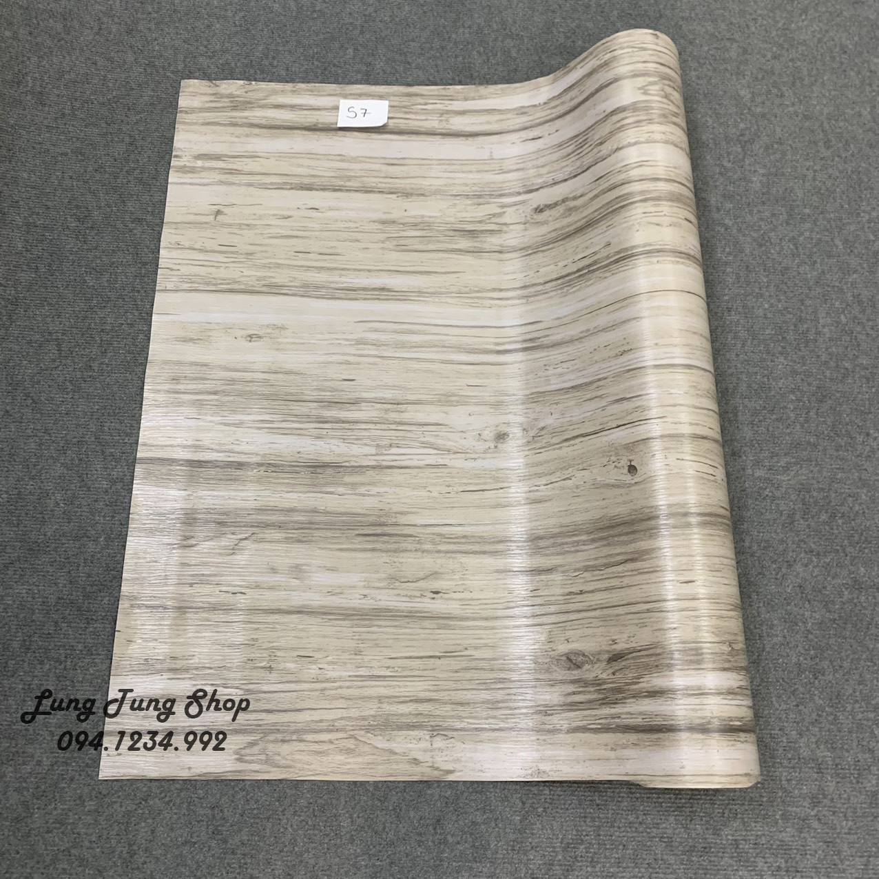 [ Vân nhám nổi ] Simili lót sàn vân gỗ - thảm nhựa lót sàn vân gỗ xám trắng