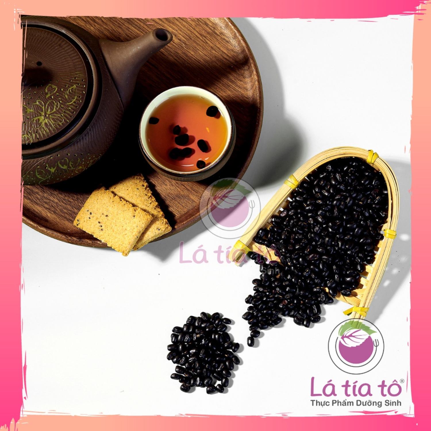 Trà đậu đen xanh lòng 500gr - lá tía tô