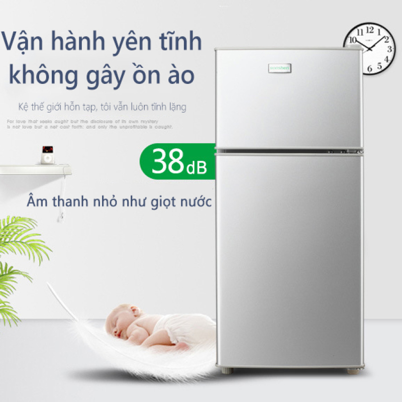 Tủ lạnh 2 ngăn 118 lít thương hiệu ZHIGAO làm lạnh nhanh ngăn đá và ngăn lạnh giữ đồ luôn tươi mới
