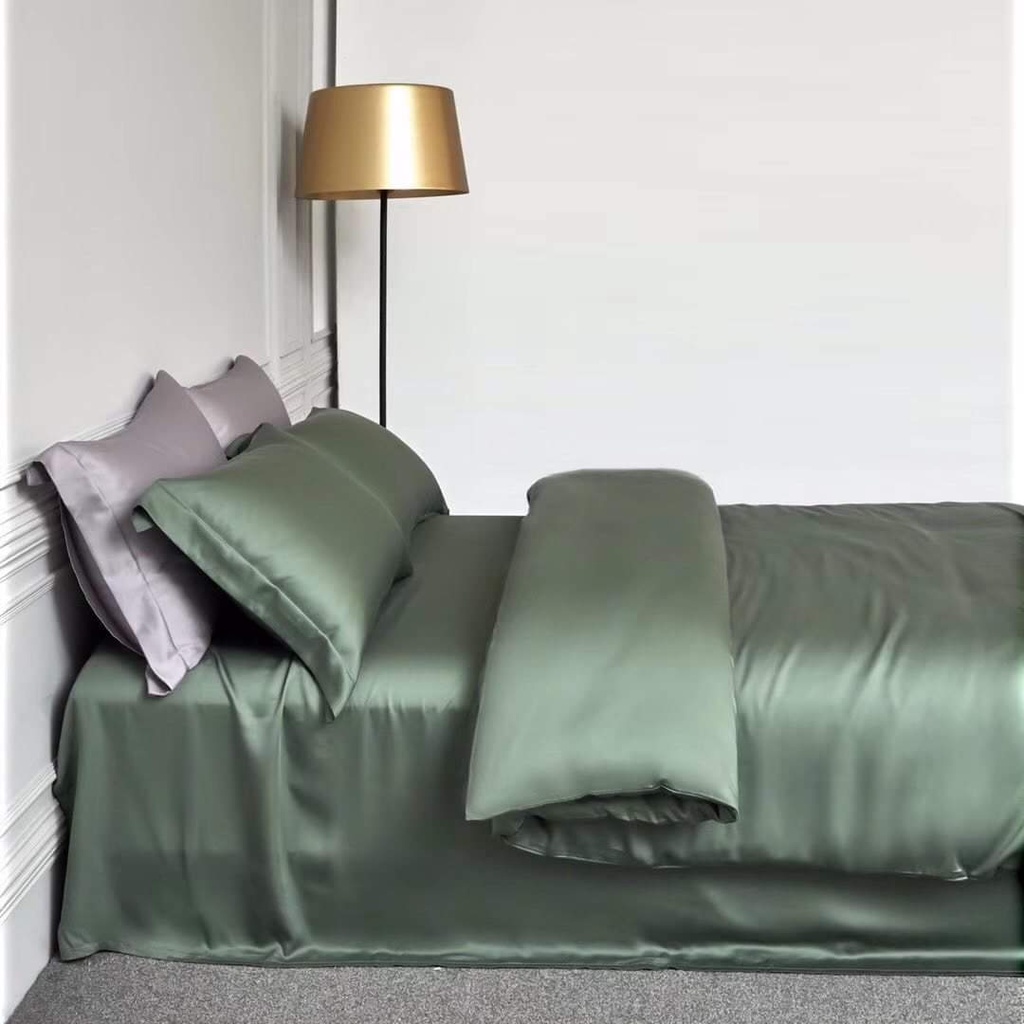 💥lụa 60s mã màu trơn_giảm sốc💥 chăn ga lụa tencel 60s mã trơn mát mềm mịn cao cấp gồm chăn chần bông, chăn ga gối hcm