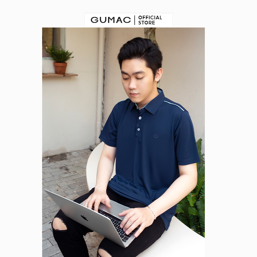 [15 - 17.5 | TẶNG QUÀ đơn từ 499K] Áo polo nam GUMAC ATNC01007 phối vai