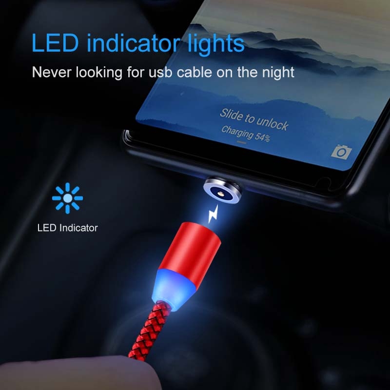 Cáp sạc nam châm và 3 đầu Micro Type C Linghting (chọn theo phân loại đầu cắm nam châm)