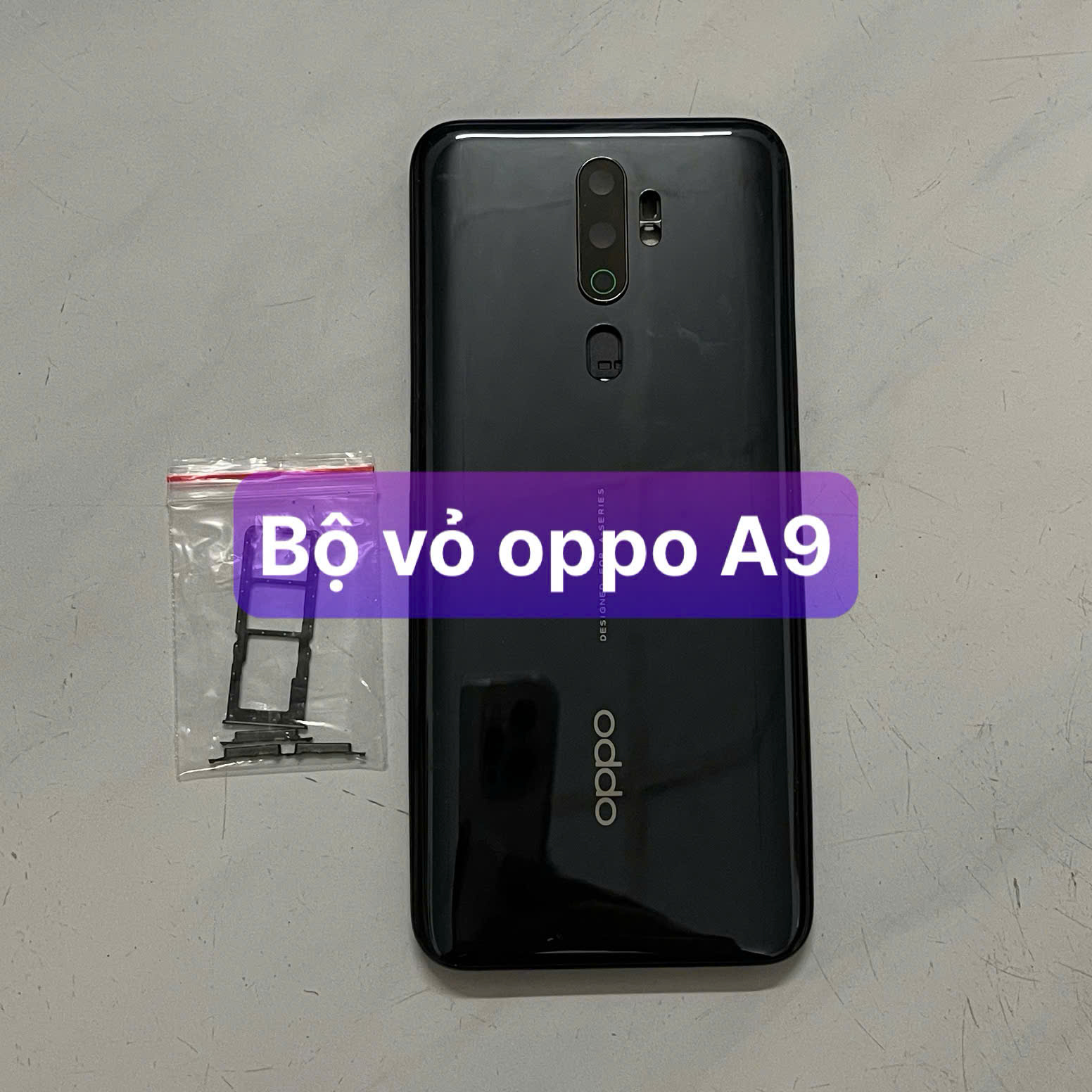 bộ vỏ xương oppo A9 2020 ,kèm khay sim,phím,kính camera