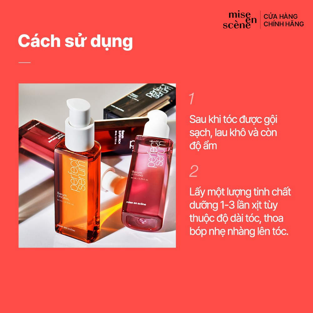 Tinh Chất Dưỡng, Phục Hồi Tóc Hương Hoa Hồng Mise En Scene Perfect Serum Rose Perfume 80ml