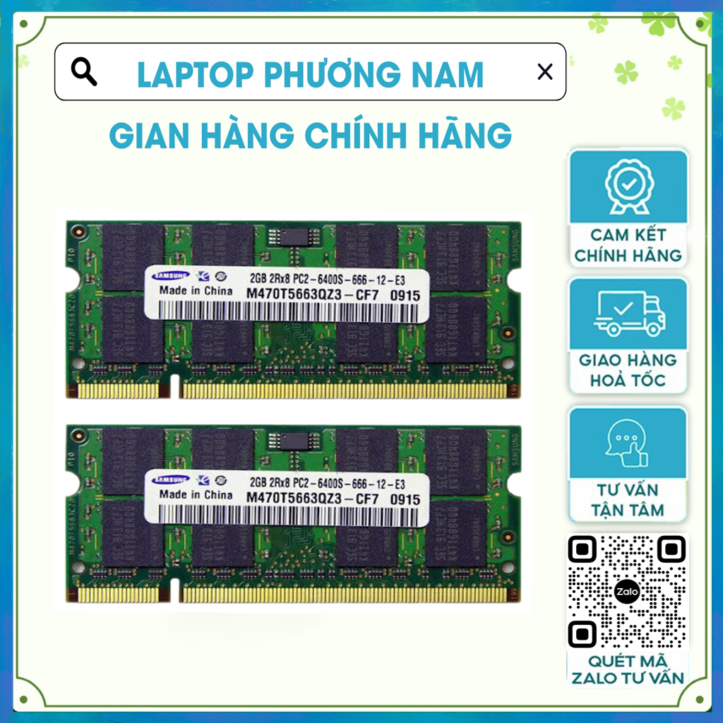Ram Laptop DDR2 1GB 2GB hàng tháo máy