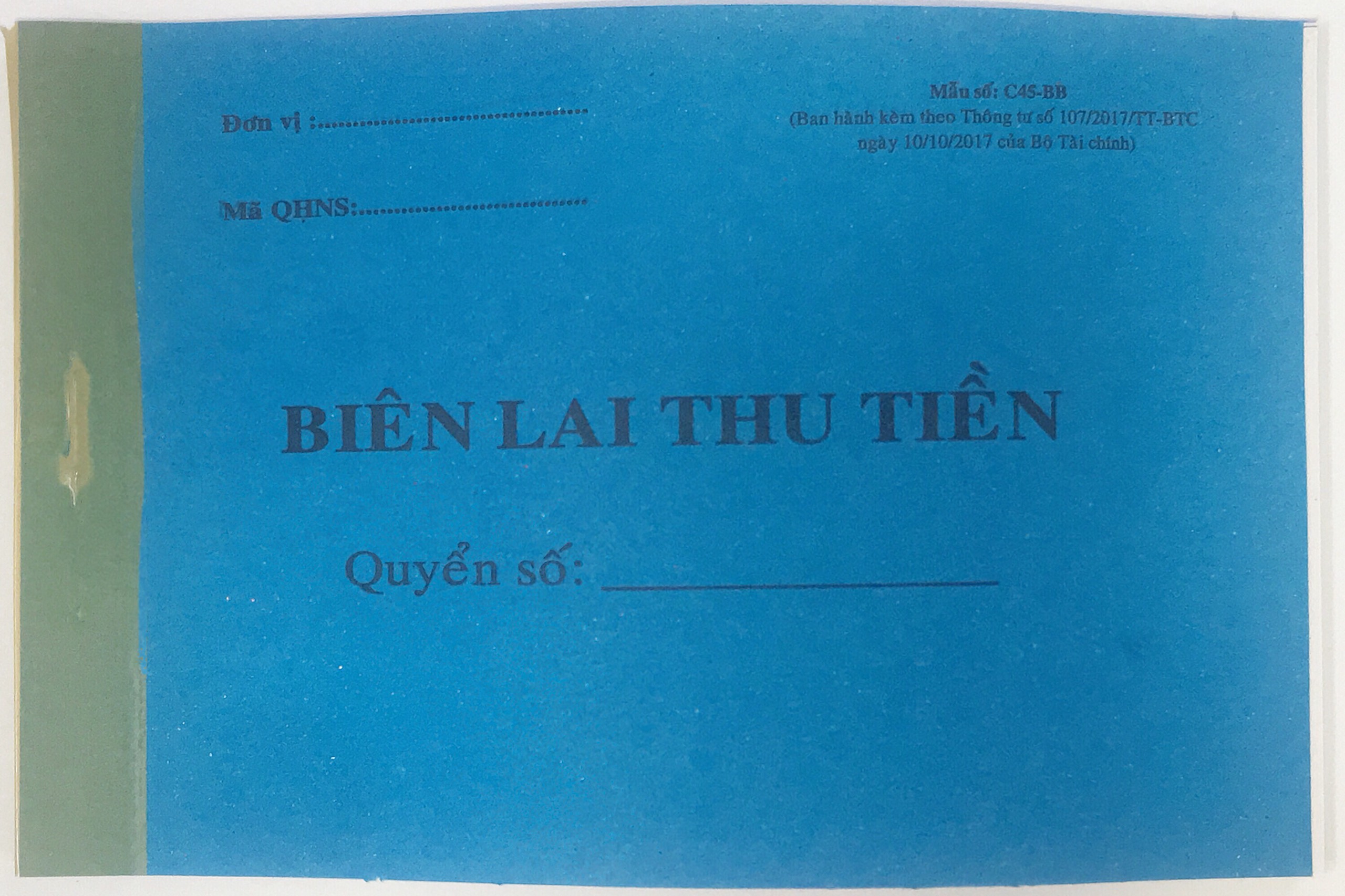Biên lai thu tiền 2 liên (Combo 10 cuốn)