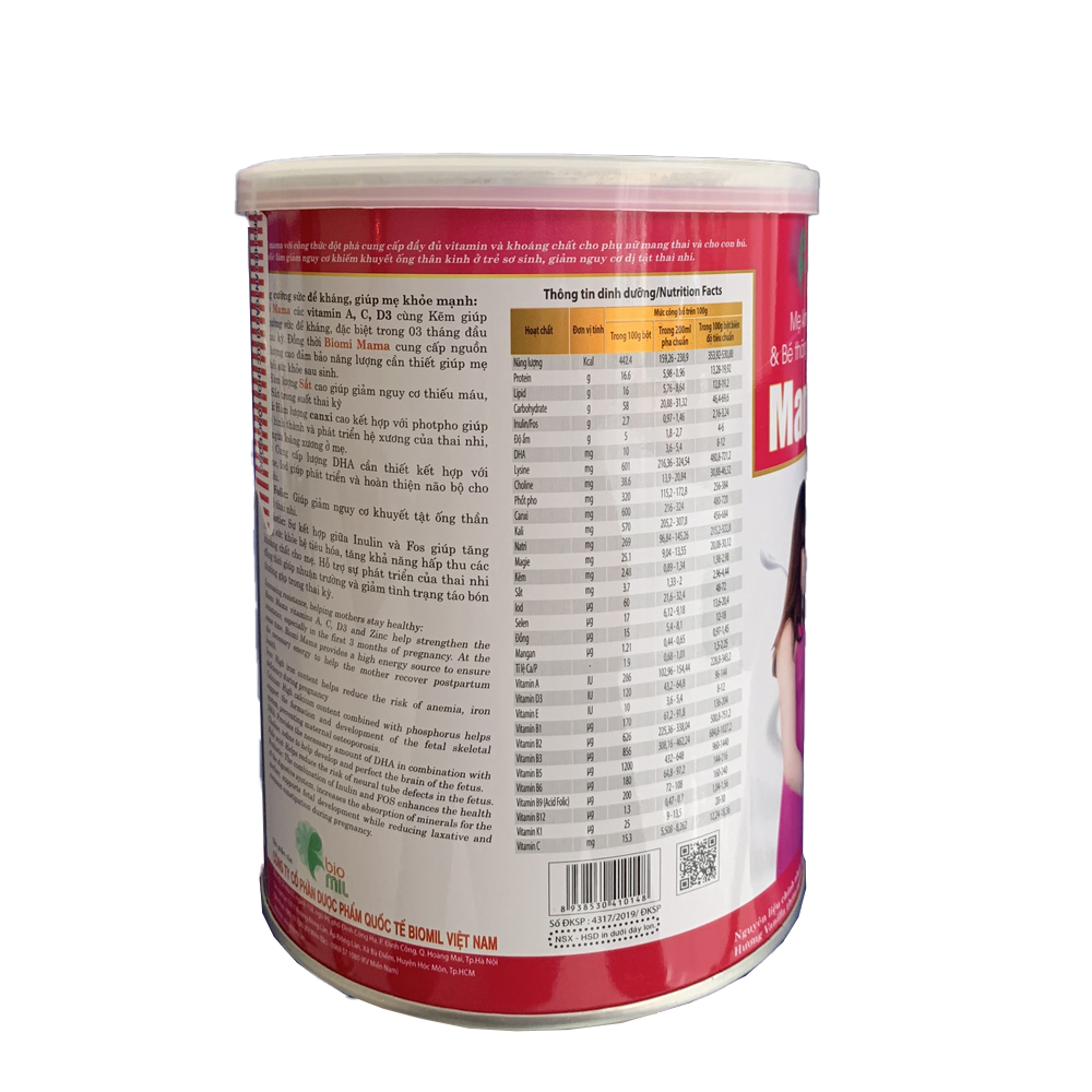 Sữa bột Biomi Mama (900g) - Dành cho phụ nữ mang thai & cho con bú