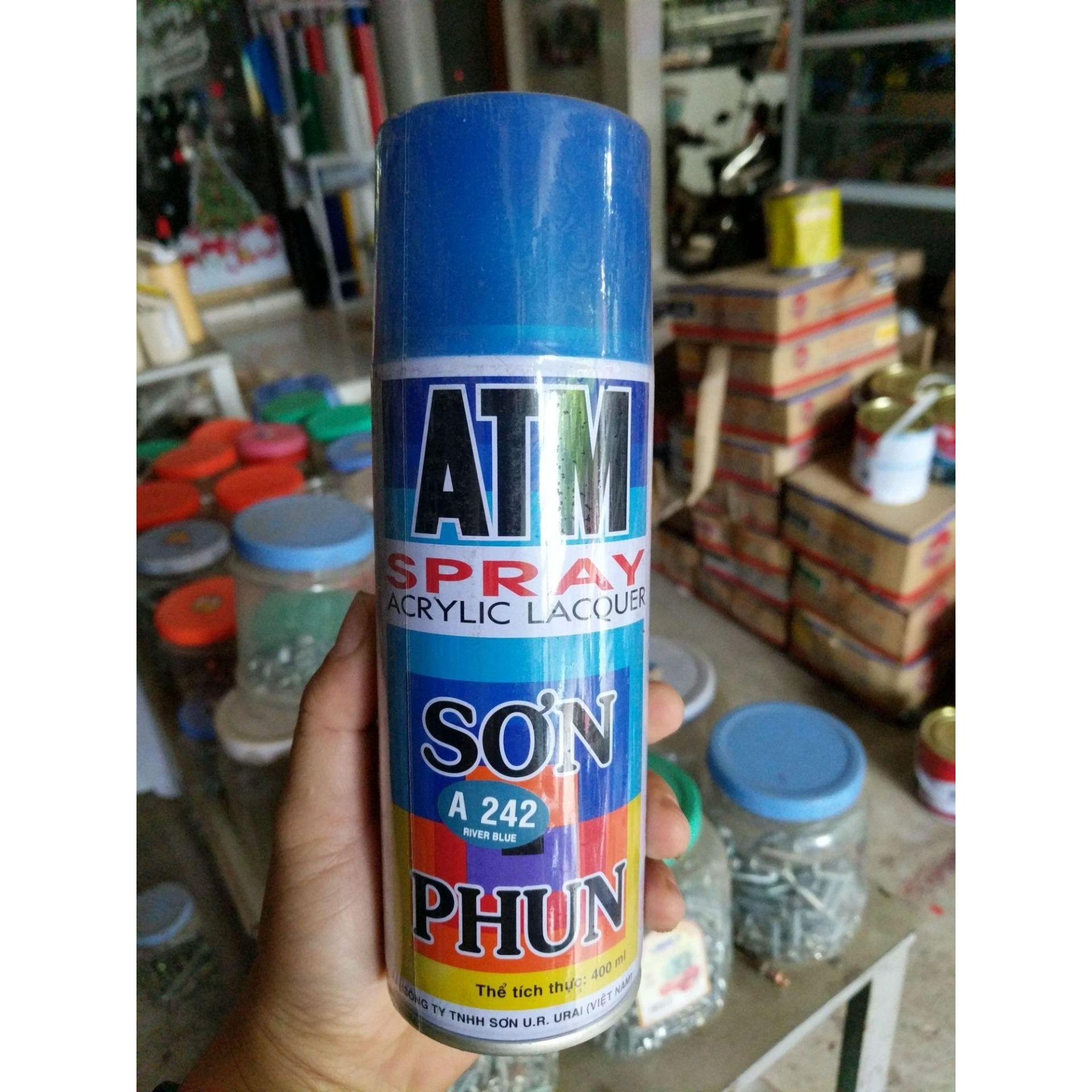 Sơn phun ATM A242 400ml màu xanh dương (driver blue).