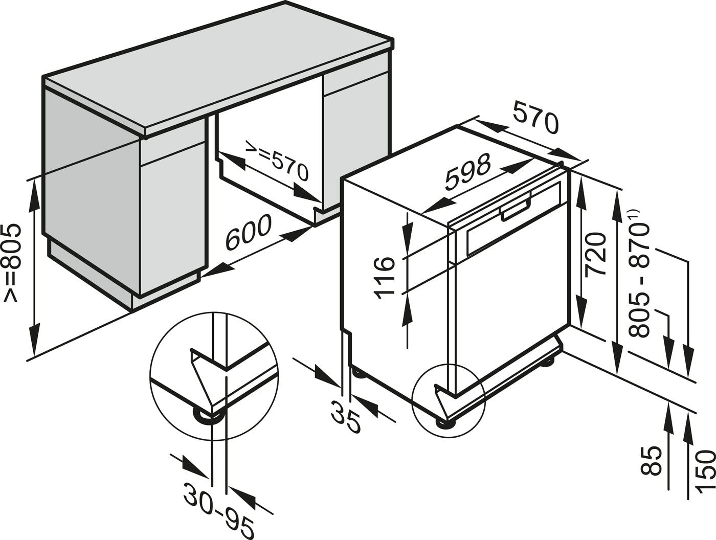 [Trả góp 0%]Máy rửa bát âm MIELE G6730 SCU