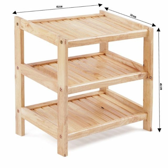 [HCM]Kệ dép gỗ 45cm - 3 tầng