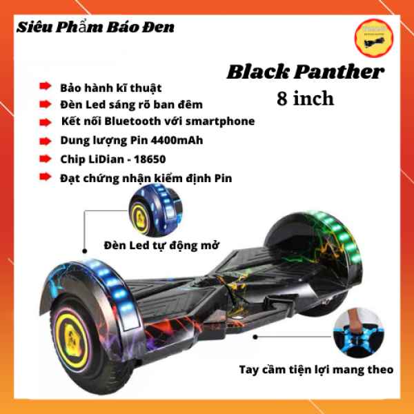 [ Siêu Phẩm Black Panther ] Xe điện cân bằng màu siêu phẩm báo đen 8 inch đầy đủ chức năng
