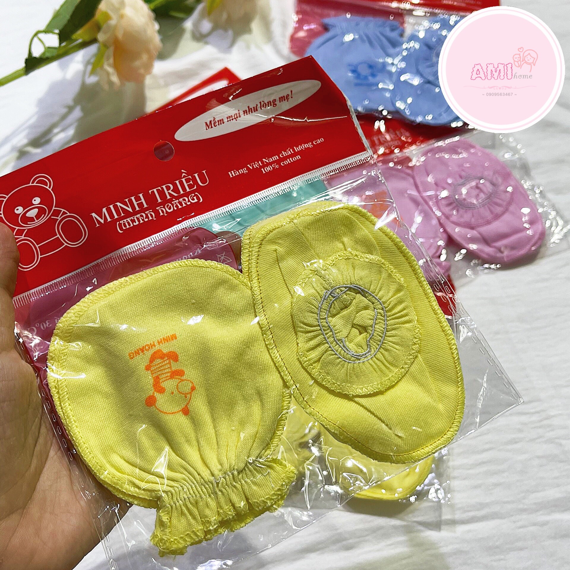 Set bao tay chân chun Minh Hoàng cho bé sơ sinh