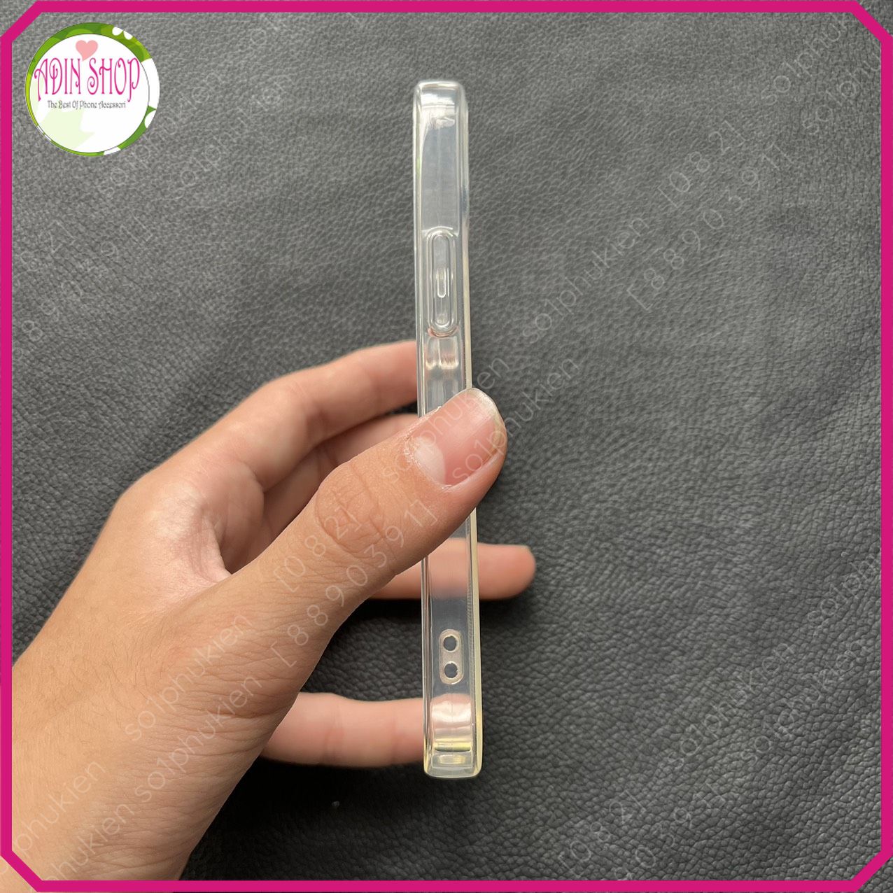 Ốp lưng Iphone 13 mini dẻo trong viền cam gồ/ không gồ cao cấp, bền đẹp