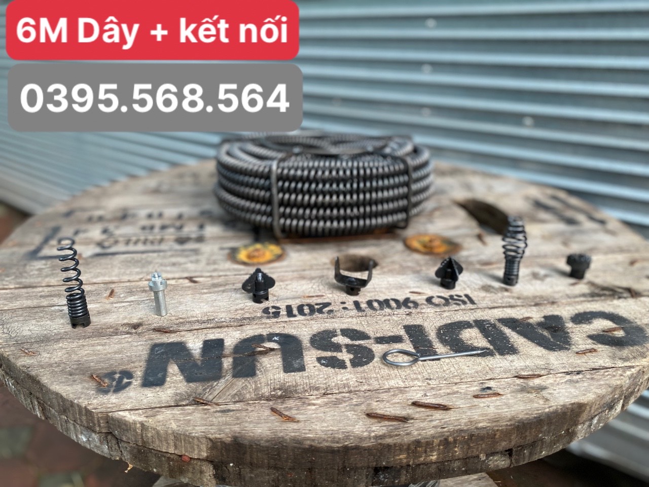 6M dây thông cống + 6 đầu thông+Kết nối ( chuyên để thông tắc bồn cầu , bồn rửa chén , bồn rủa mặt )