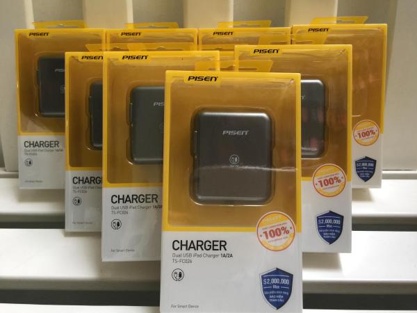 Củ sạc điện thoại Pisen Dual USB i Pad Charger 1A/2A_tranganhshop