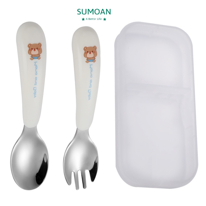Bộ thìa dĩa inox 304 ăn dặm cho bé