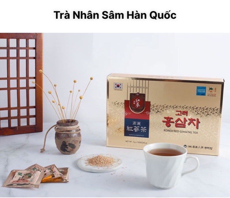 [Chính Hãng] Trà Hồng Sâm Hàn Quốc Korea Red Ginseng Tea hộp (3g x 100 gói)