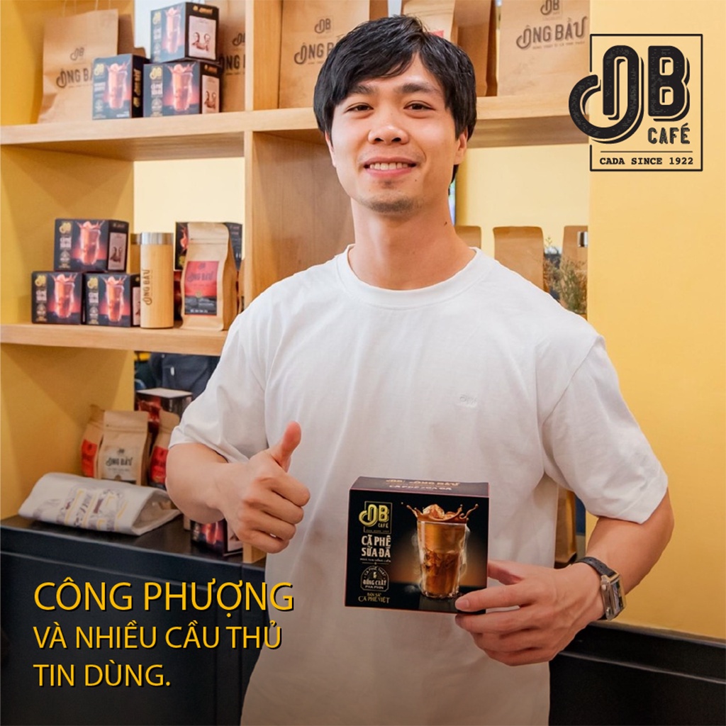 [Hộp 10 Gói 24g]Cà Phê Sữa Đá Ông Bầu, cà phê ob, ob cafe-TUH Store