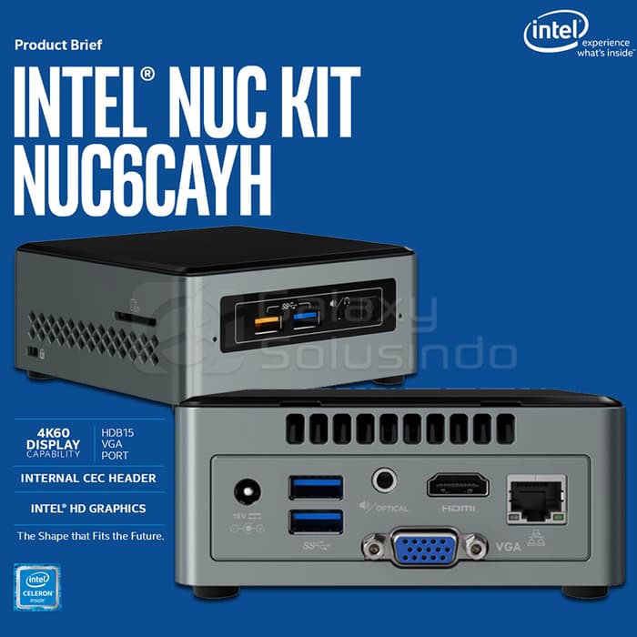Máy tính mini Intel NUC 6 Celeron J3455 BOXNUC6CAYH(ĐA PHƯƠNG TIỆN TẤT CẢ TRONG 1)